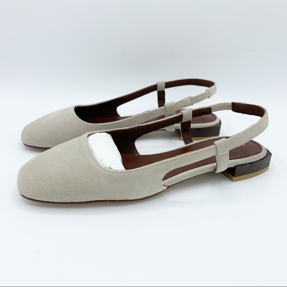 Alohas Holly Beige Suede Slingback ballerinas size 37 EU/6.5 US - Picture 3 of 15